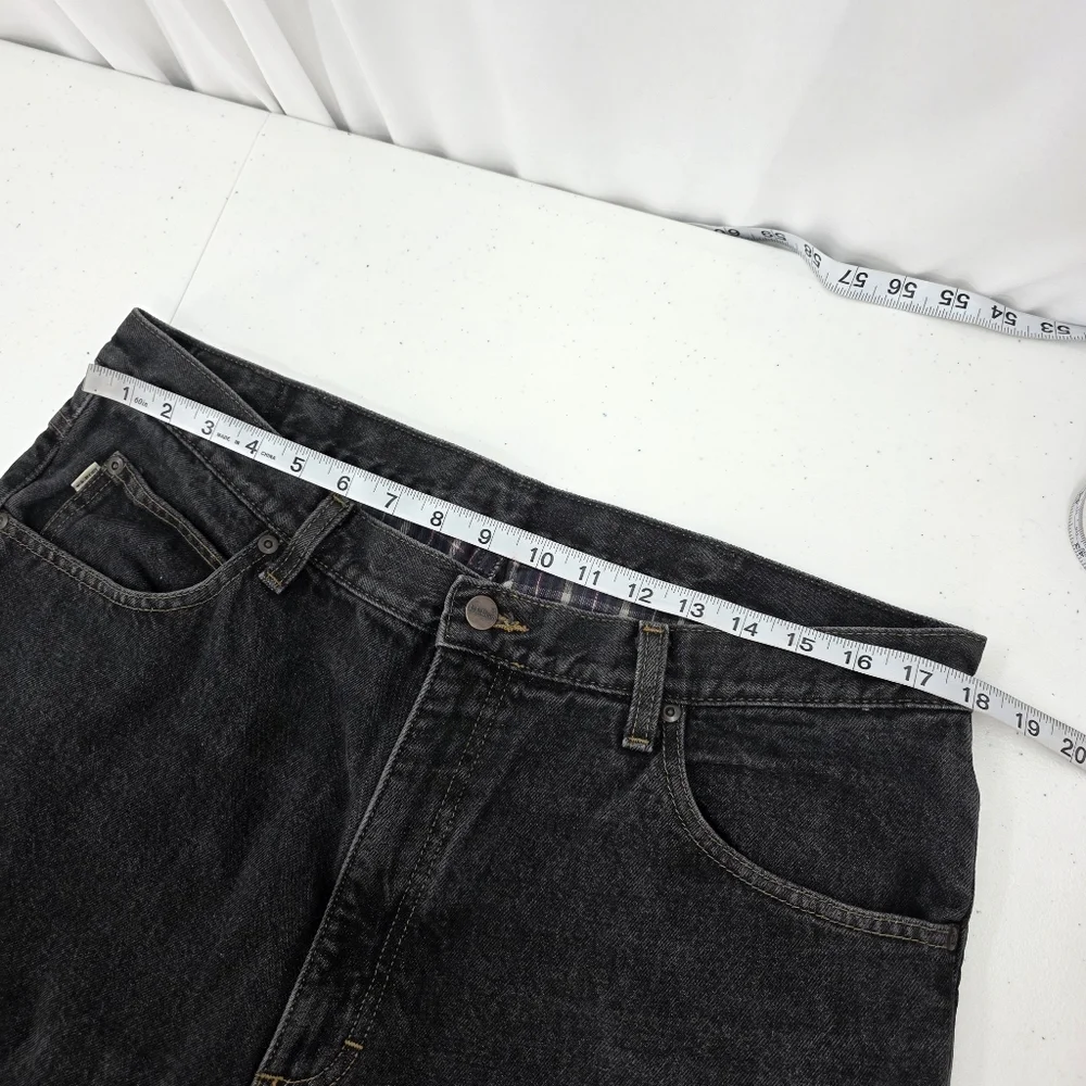 L.L. Bean Double L Natural Fit Flannel Lined Jeans Men's Size 38x32 Cotton Black